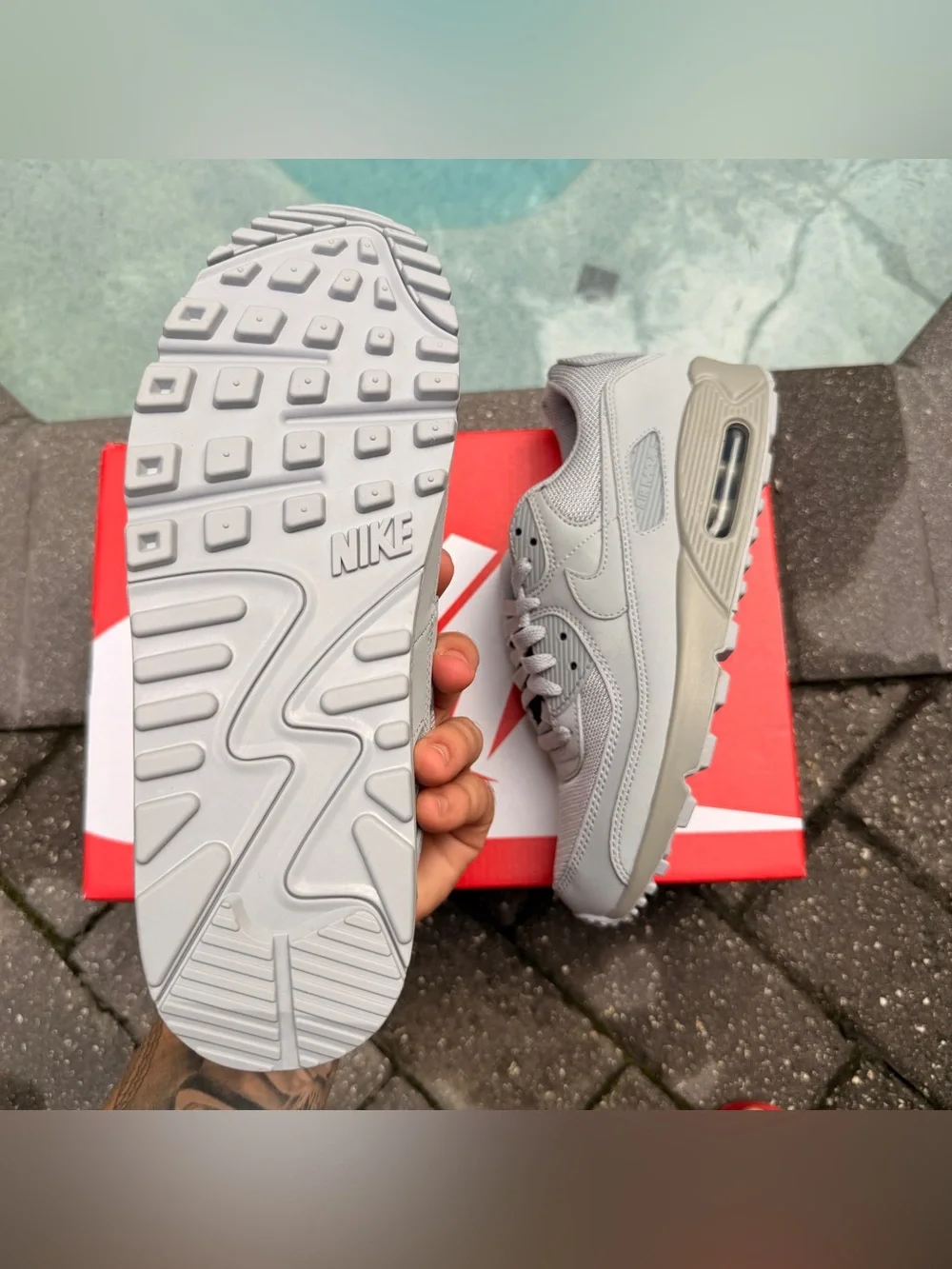 NIKE AIR MAX 90 SIZE 7.5 RECRAFT WOLF GREY TRIPLE GREY CN8490-001 MEN US NEW